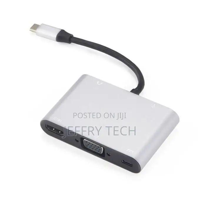 Neutral 5 in 1 USB C to HDMI 4K VGA Adapter With 3.5 Jack US