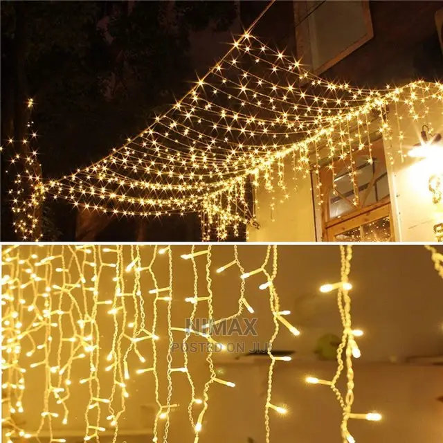 Christmas Large Warm White 3x3 Curtain Dropping LED Lights