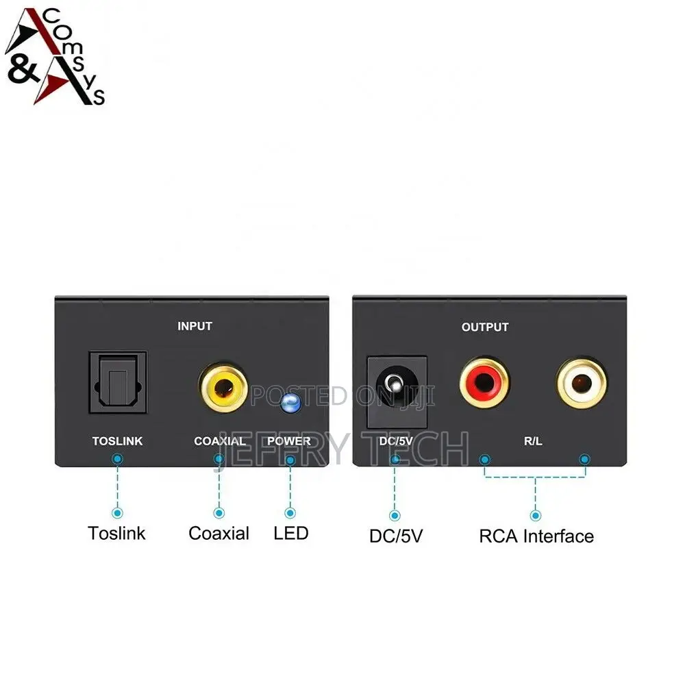 Converter Digital Toslink/Spdif Coaxial to Analog Audio Conv