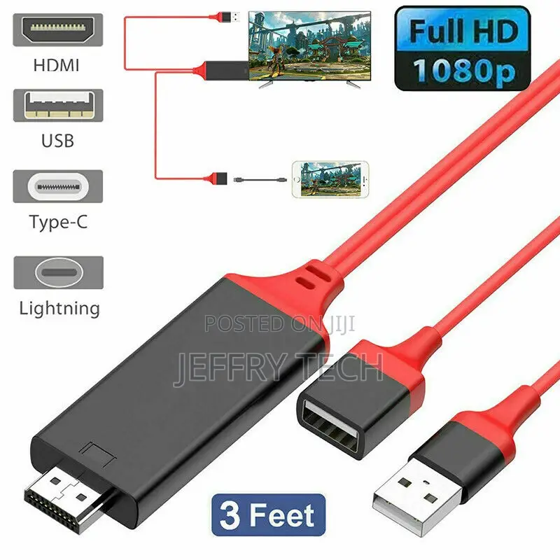 MHL USB to HDMI Cable Phone to TV HDTV Adapter for iPhone/A