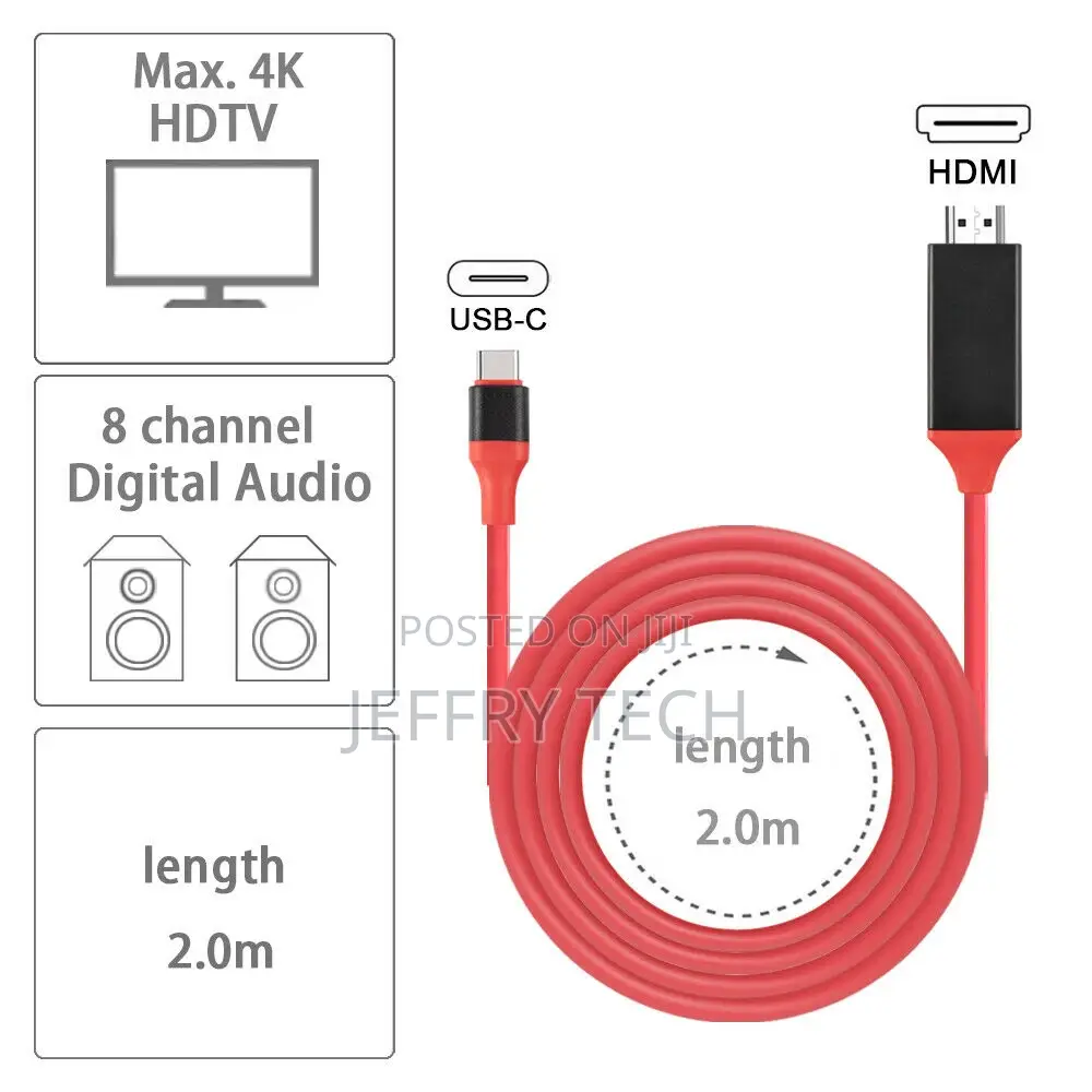 USB Type C to HDMI 4K HDTV TV Cable Adapter for Samsung Gala