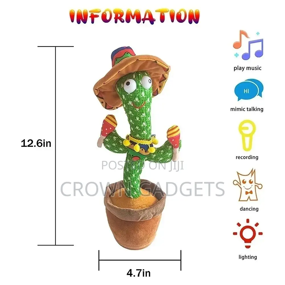32cm Dancing Singing Talking Cactus Plush Toy