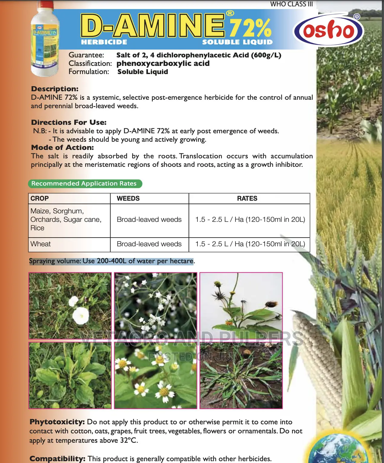 D-Amine 72% Herbicide Soluble Liquid 500ml