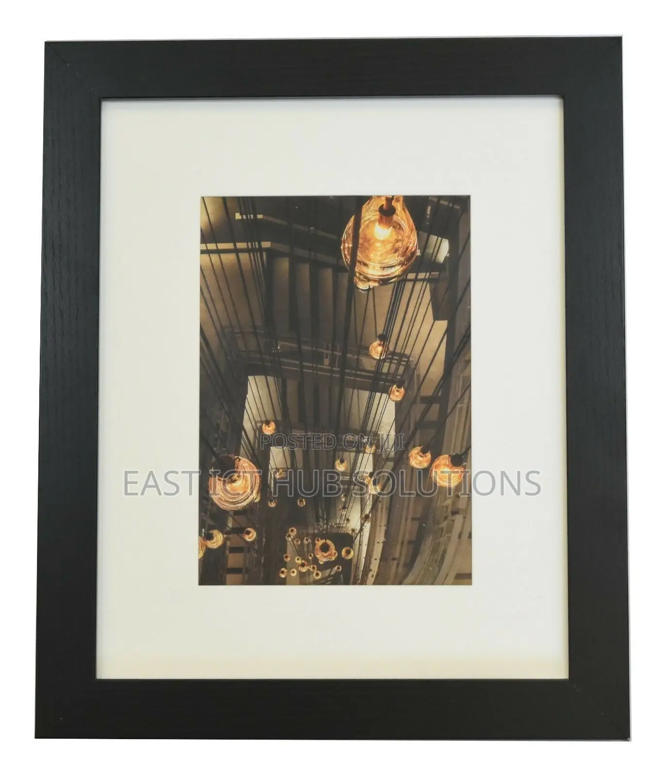 Photo Frame Black With Clear Glass Wall Mount Wood Texture A4 Or A5