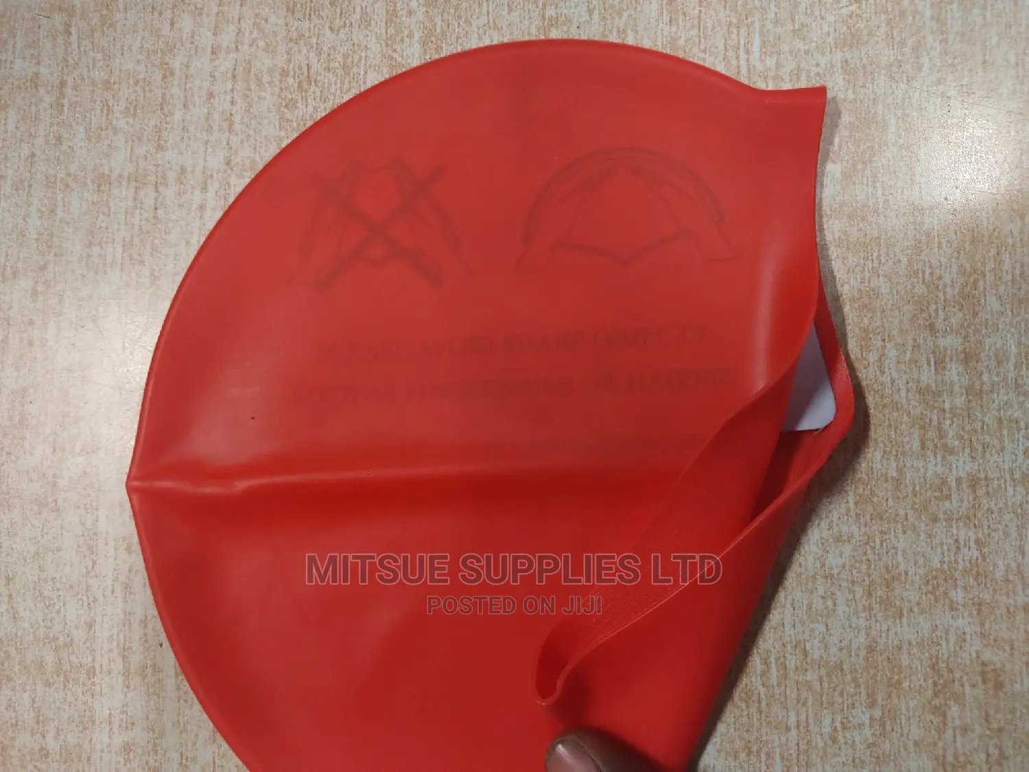 Silicone Swim Cap for Adults- Red