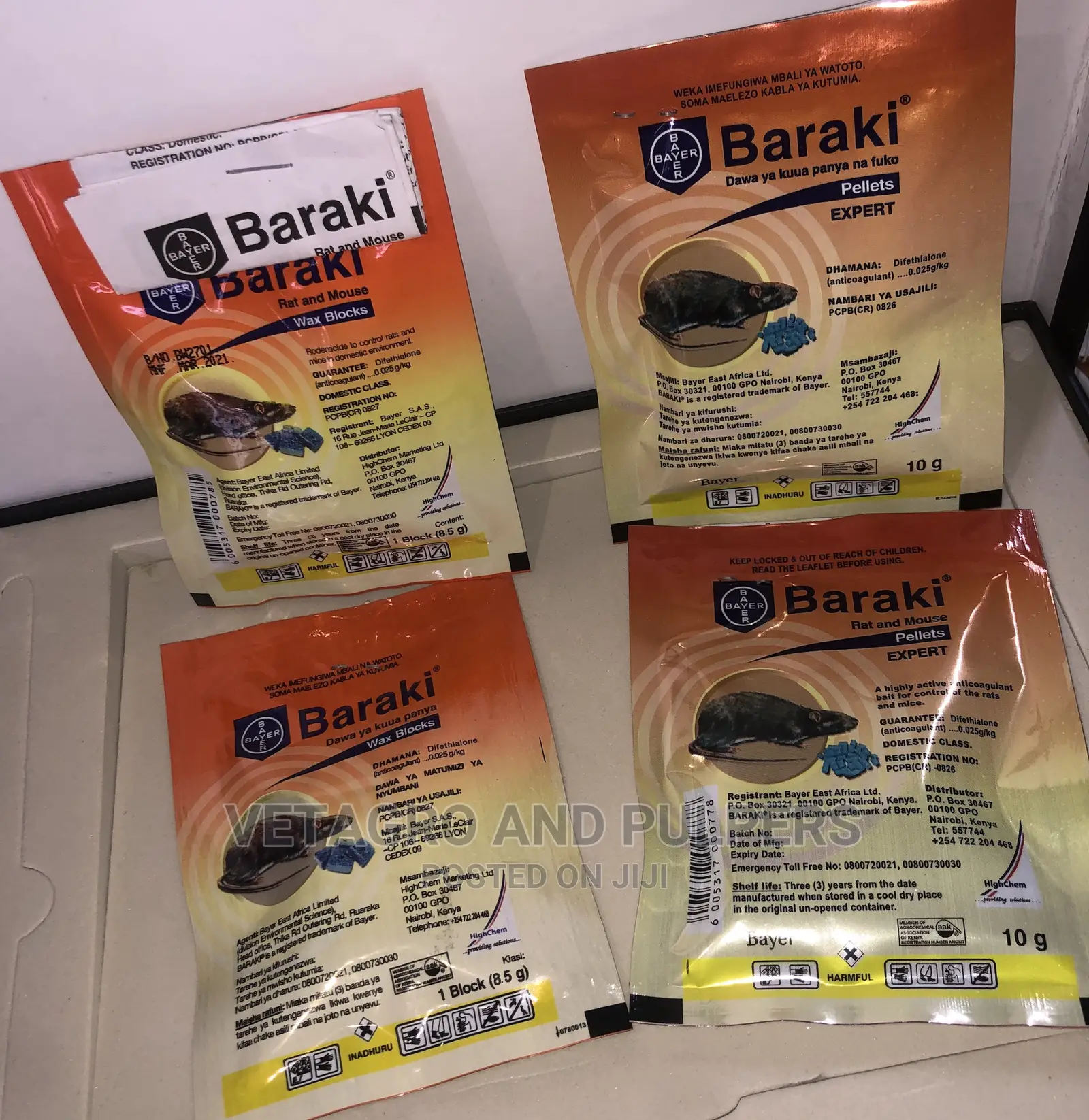 Baraki Rat and Mouse Rodenticide (Block and Pellets)