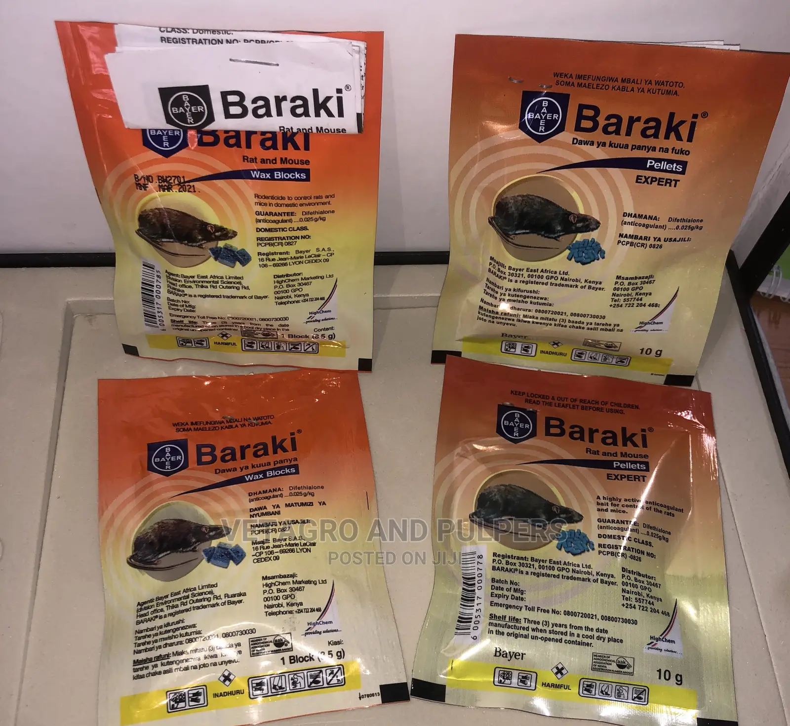 Baraki Rat and Mouse Rodenticide (Block and Pellets)