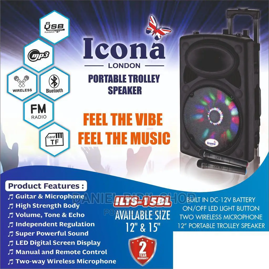 Icona Trolley Bluetooth Speaker 12inch