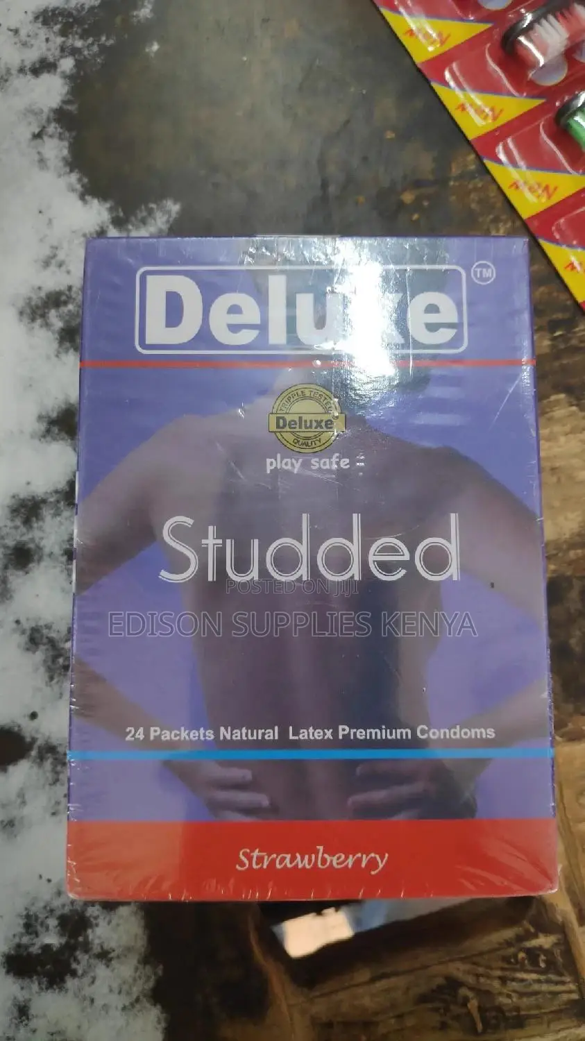 Deluxe Condoms 24 Pack*3s Deluxe Strawberry Studded Condoms