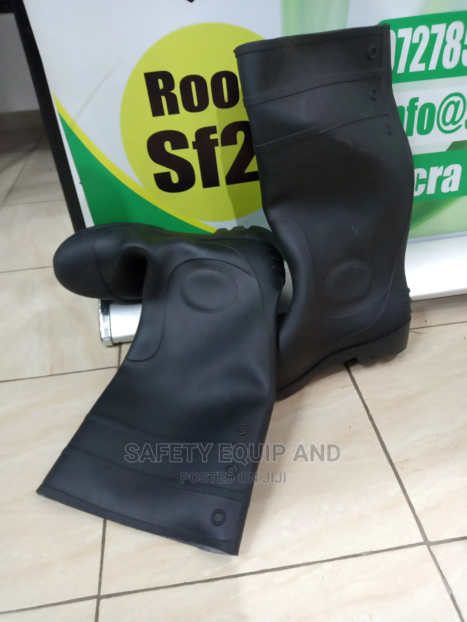 Industrial Gumboots-Black Steel Toe