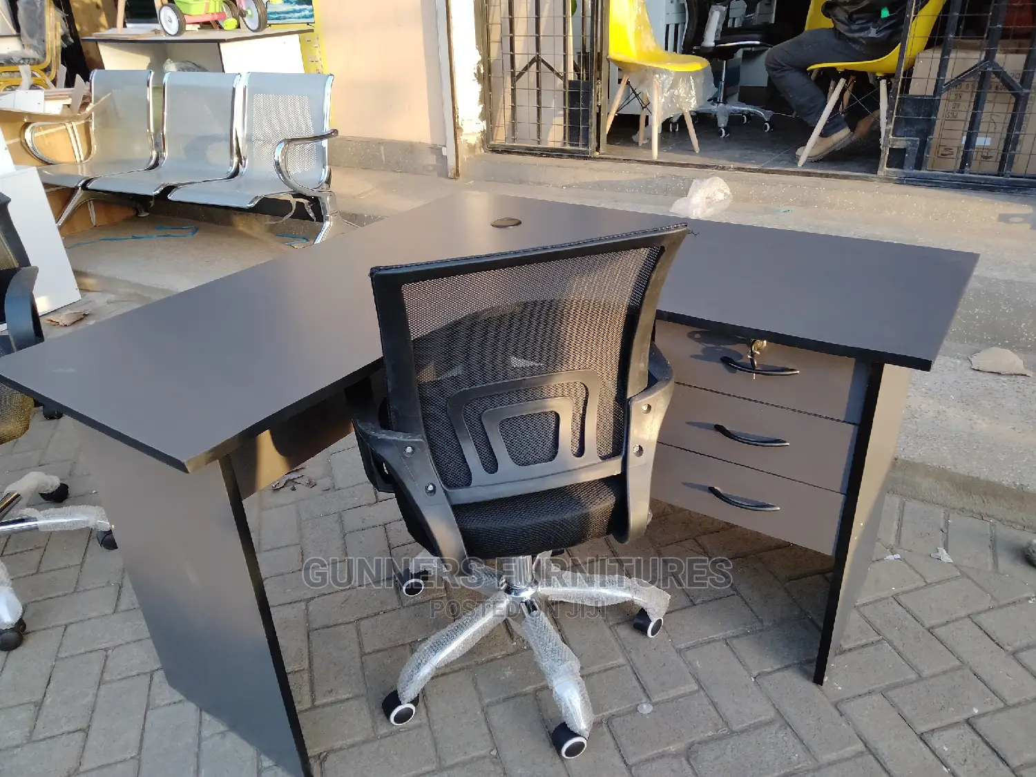 L Shaped Desk and Chair.
