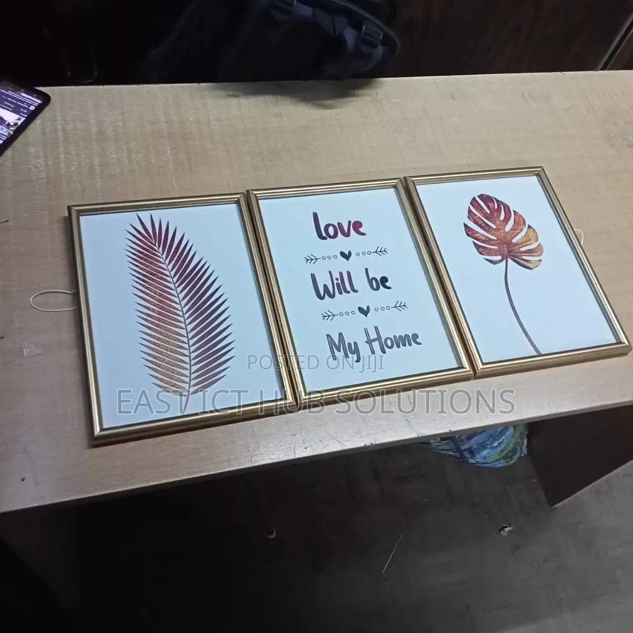Slim Gold A4 Frames With Artworks