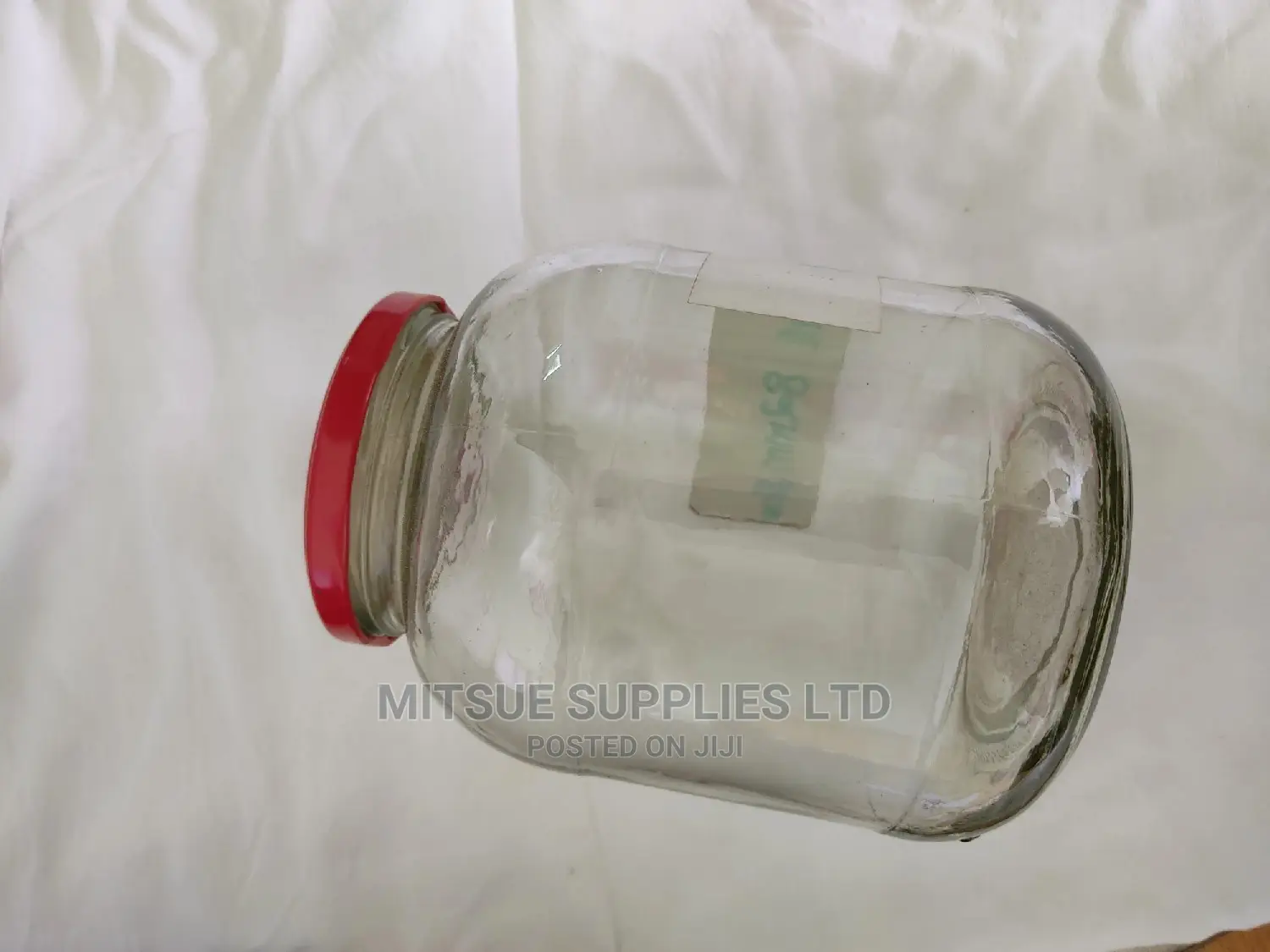 A Box of 30 Storage Glass Jars- 1415ml With Red Lids
