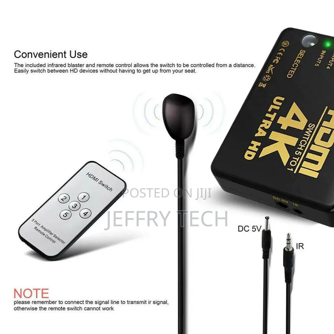 Maijiabao 1pc New 5 in 1 HDMI Splitter Switch Adapter Switch