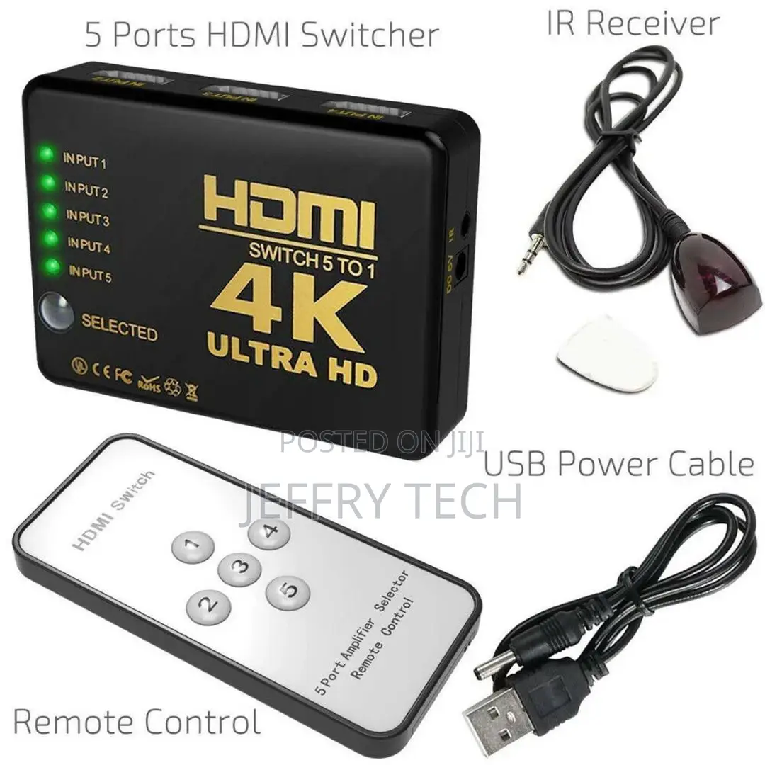 Maijiabao 1pc New 5 in 1 HDMI Splitter Switch Adapter Switch