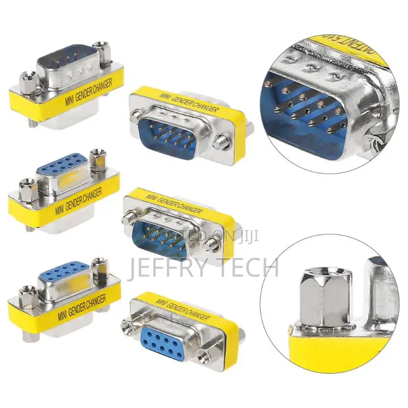 2pcs DB9 MINI Gender Changer Adapter 9pin RS232 Com D-Sub VG