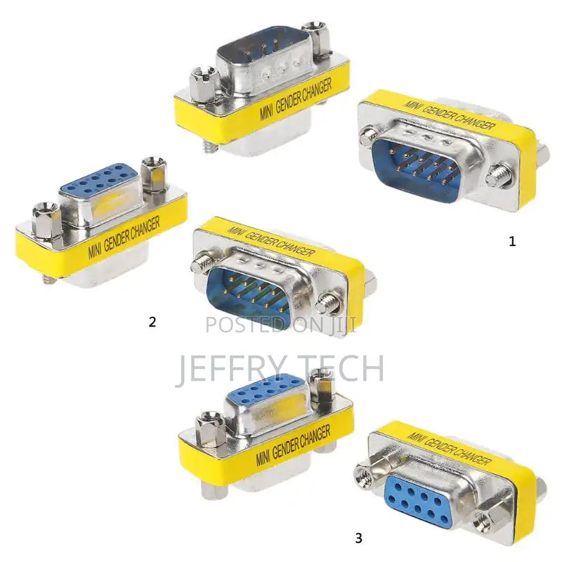 2pcs DB9 MINI Gender Changer Adapter 9pin RS232 Com D-Sub VG