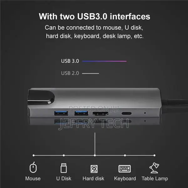 Type-C to Hdmi Pd 5 in 1 Notebook Docking Station Usb3.0 Hub