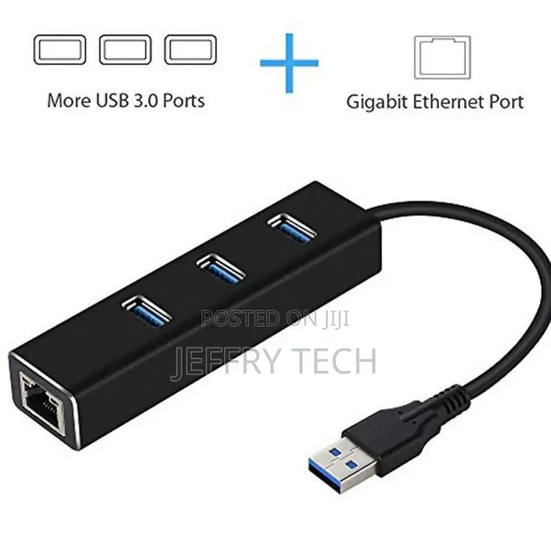 3 Ports USB 3.0 Gigabit Ethernet Lan RJ45 Network Adapter Hu