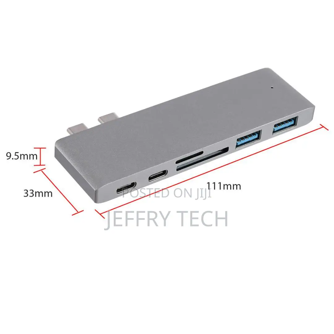 Dual Type-C to HDMI 4K Hub 6-In-1 Adapter for Macbook Pro/20