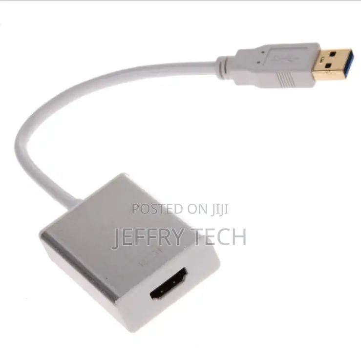 High Speed White USB 3.0 to HDMI Converter for TV
