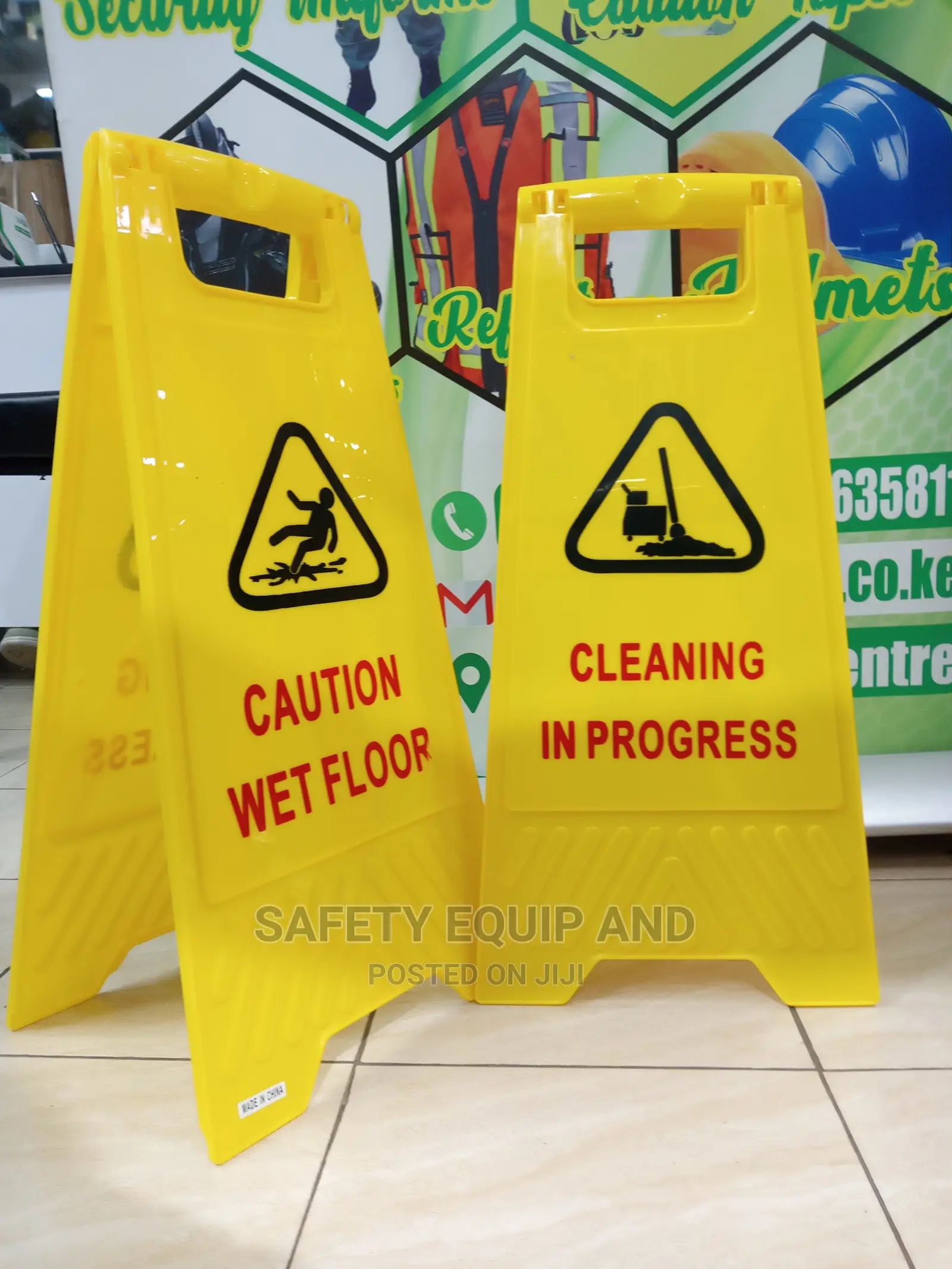 Wet Floor Caution Board and Cleaning in Progress Boards
