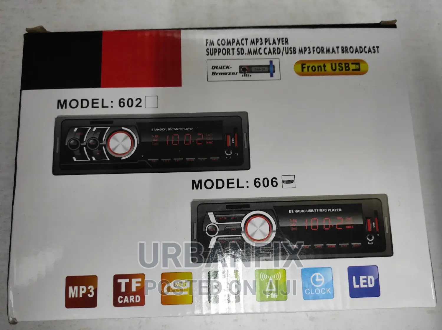 Single Din Bluetooth Car Radio With Fm, Aux, Usb