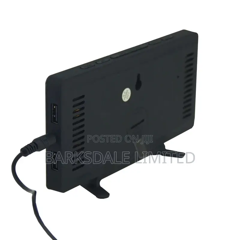 Digital Alarm Clock LED Mirror 2 USB Charger Ports Loud