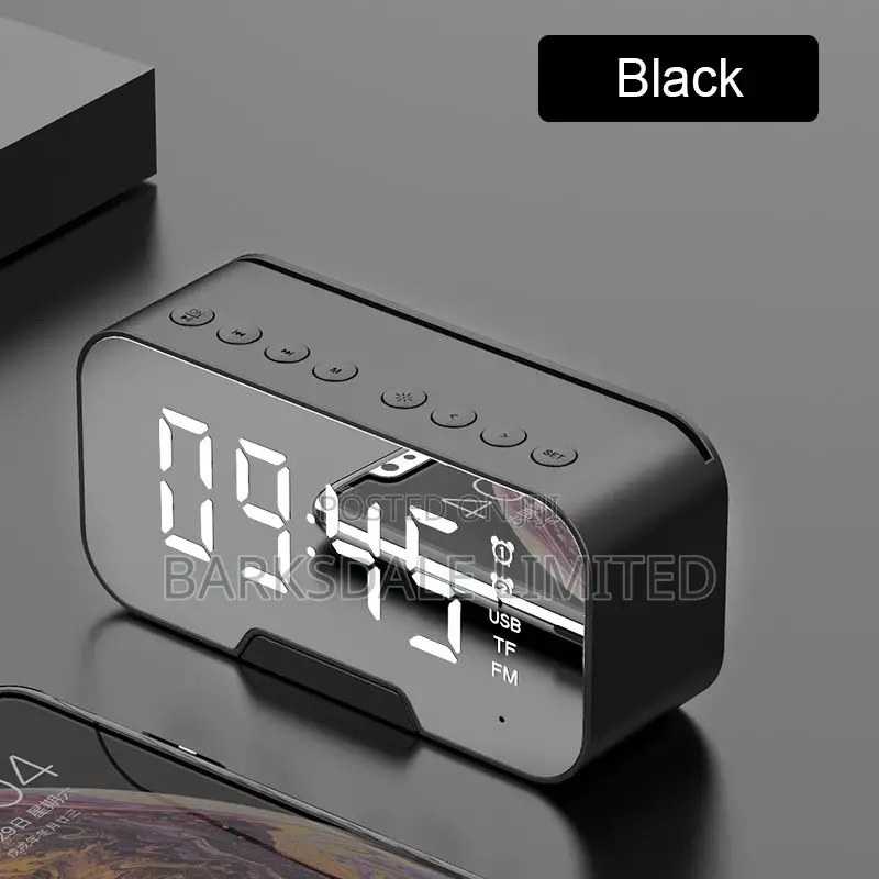 Clock Rechargeable Digital LED Alarm Bluetooth Speaker TFT