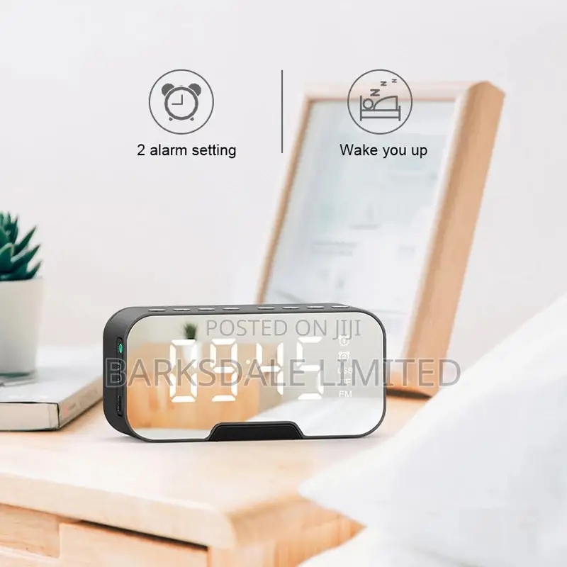 Clock Rechargeable Digital LED Alarm Bluetooth Speaker TFT