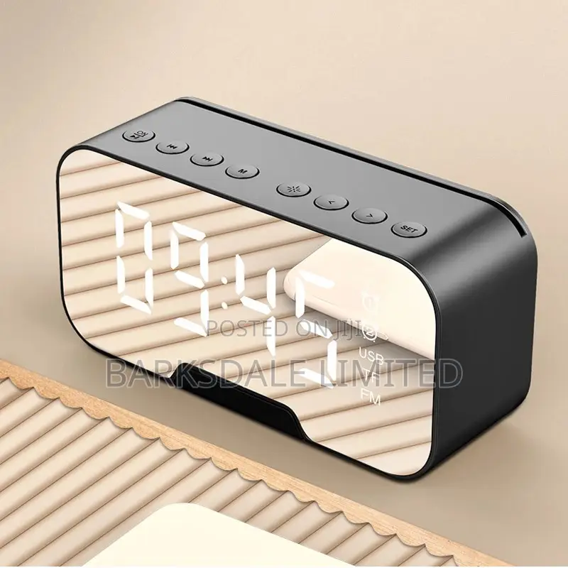 Clock Rechargeable Digital LED Alarm Bluetooth Speaker TFT