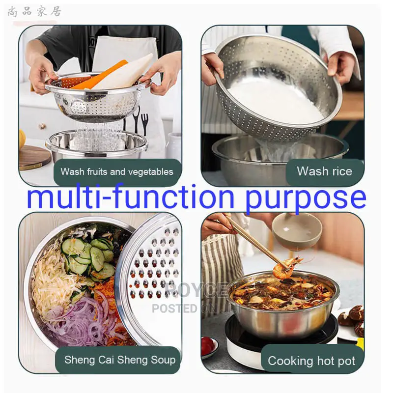 3pc Multifunctional Stainless Steel Basin