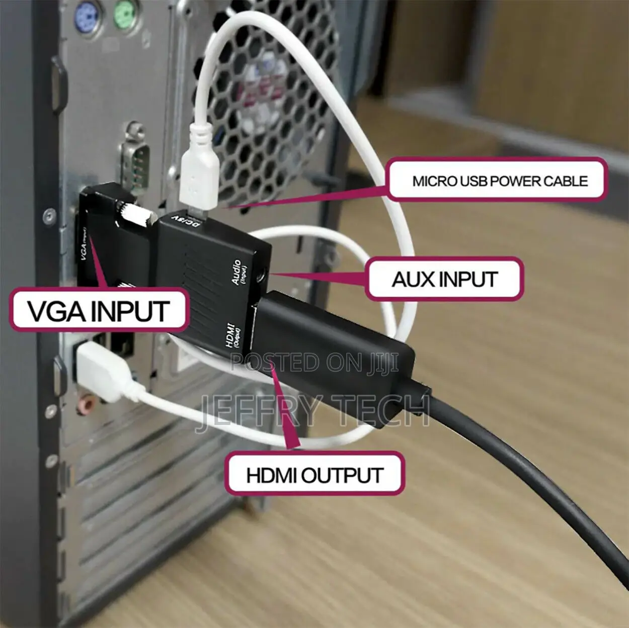 Converter Vga to Hdmi Converter Adapter With Audio 3.5 Mm