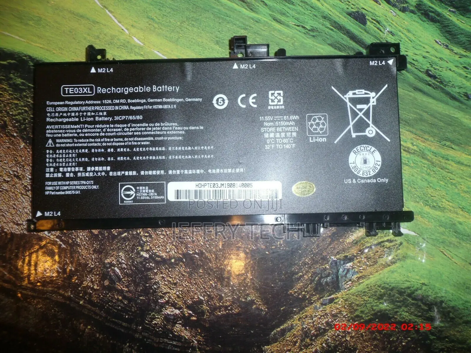 Te03xl Teo3xl Te03061xl Battery for HP Omen PC 15-Ax Series