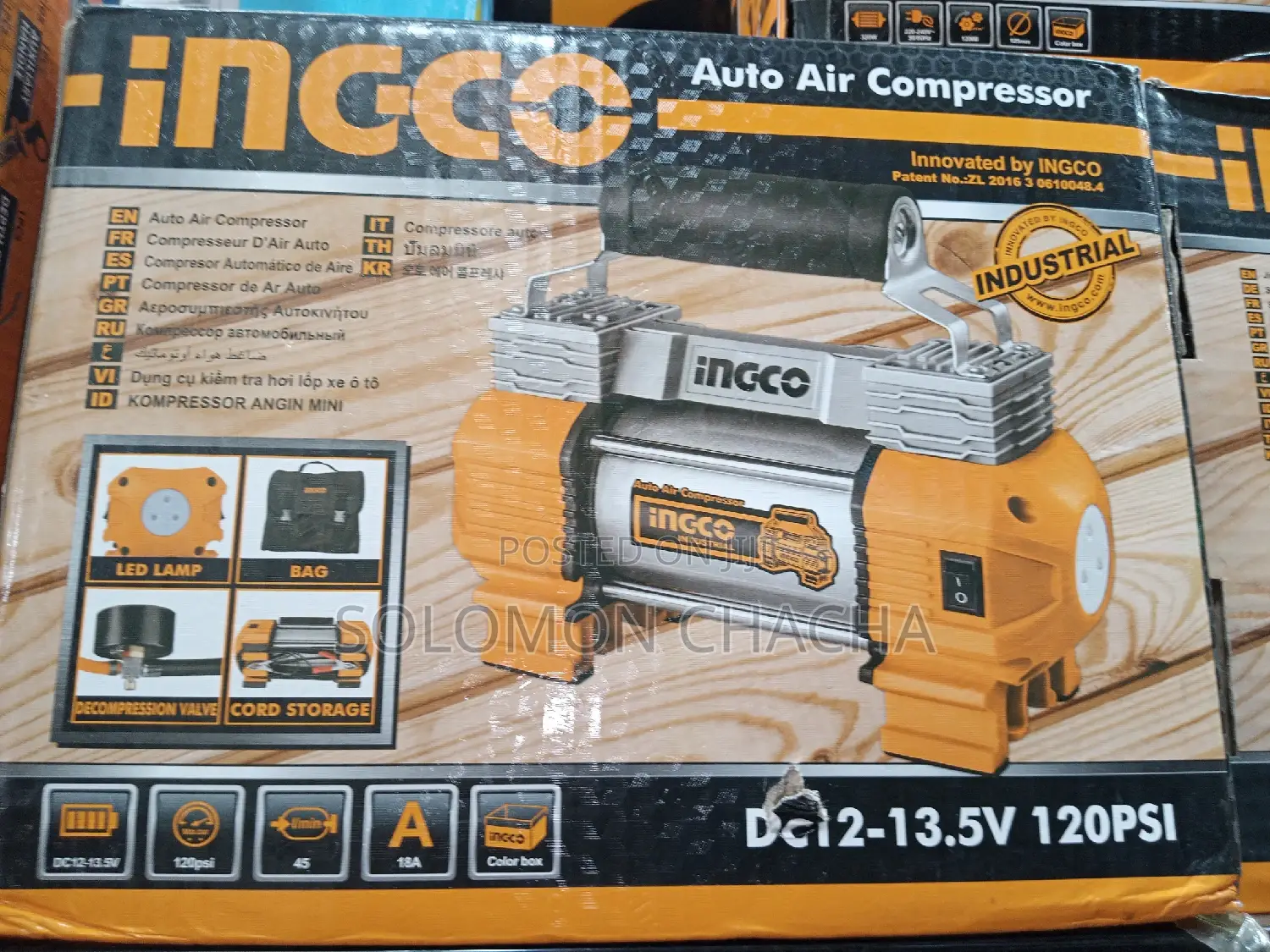 Auto Air Compressor 120psi DC 12v