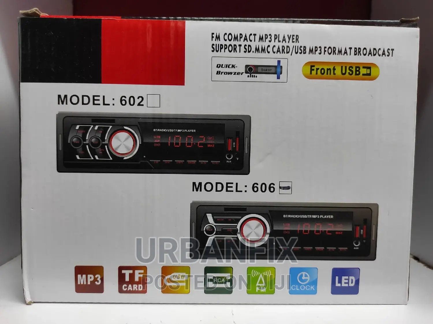 Bluetooth Car Radio With Usb, Fm, Aux, Mem Card Slot