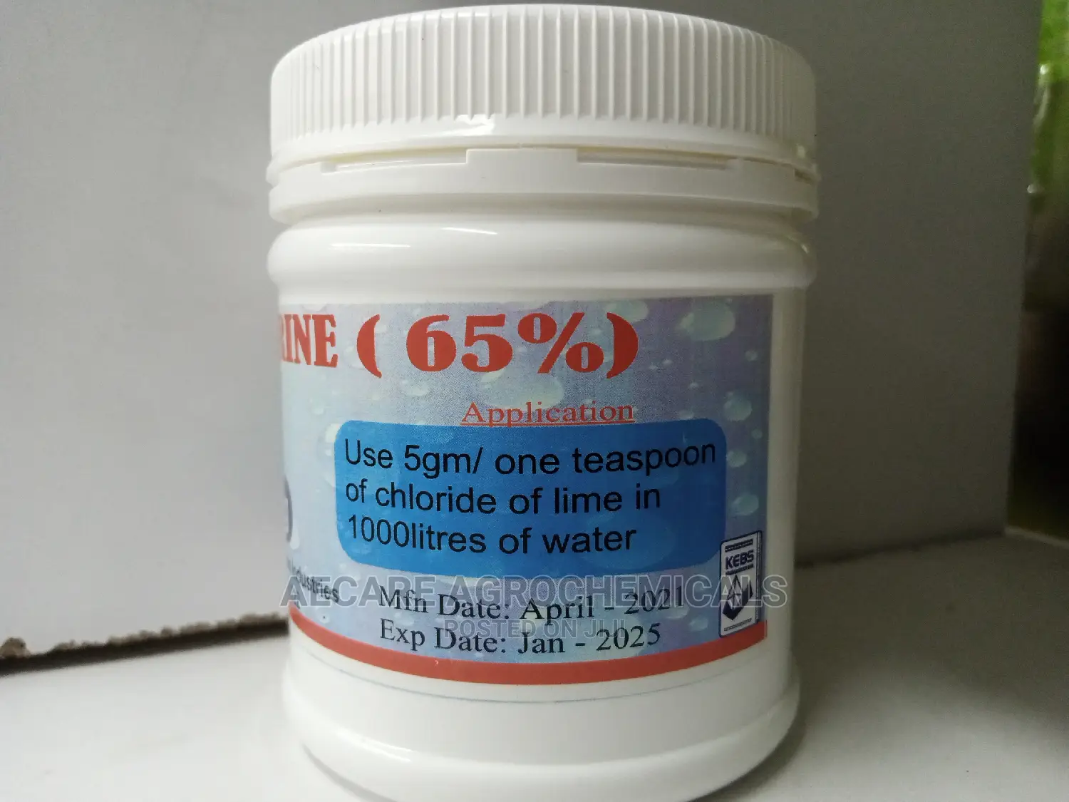 LIME CHLORINE ( 65 %) 250grams