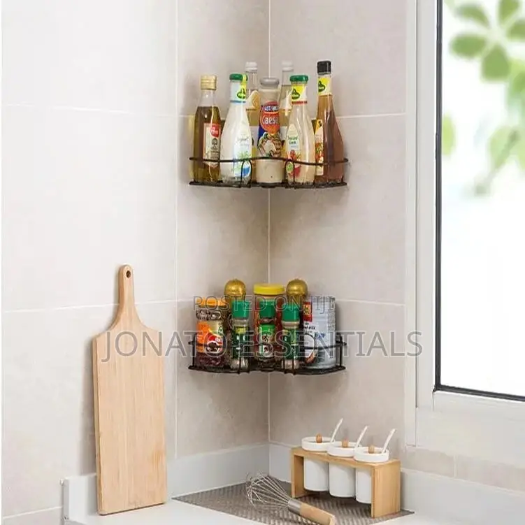 Metallic Bathroom / Kitchen Corner Shelf / Organizer