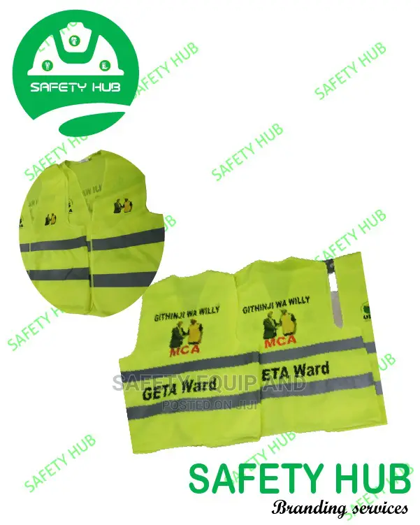 Fluorescent Green Reflective Vest With Silver Strips