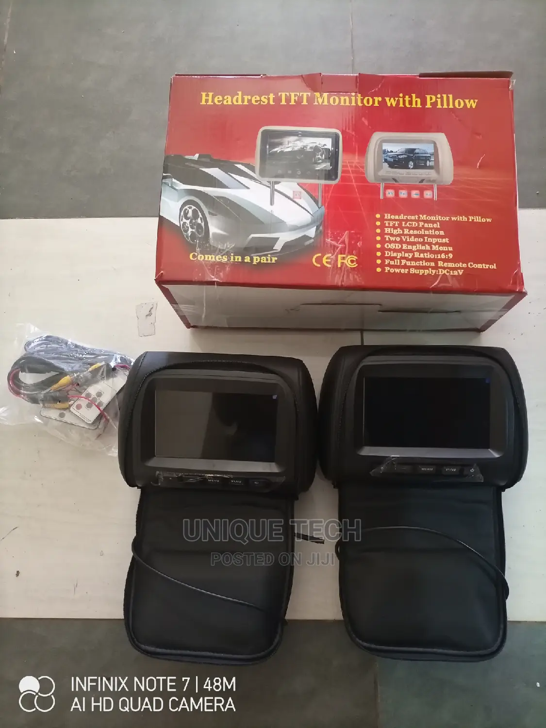 Car Headrest Monitors 7 Inch With Covers