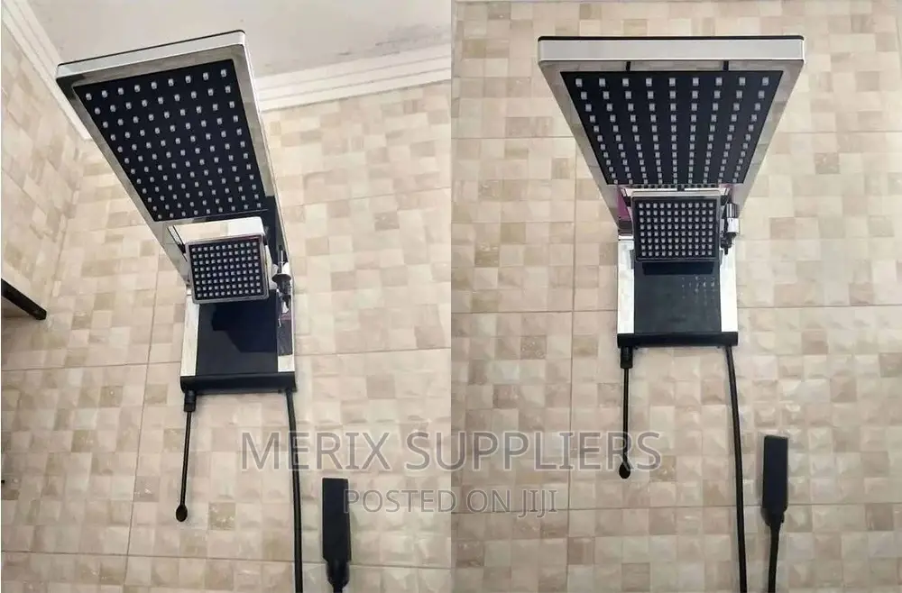 LORENZETTI Acqua Duo Instant Rain Showerhead | Black/ Chrome