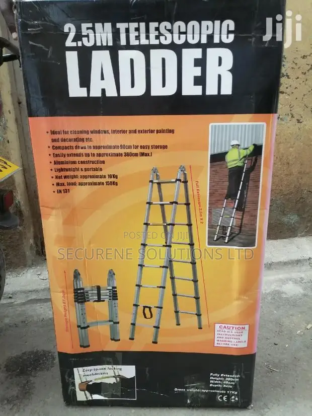 Double Telescopic Ladder 5m Full Extension 2.5m A Shape