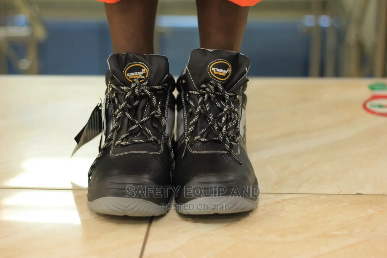 Leather Boots With Rubber PU Sole-Steel Toe Cap