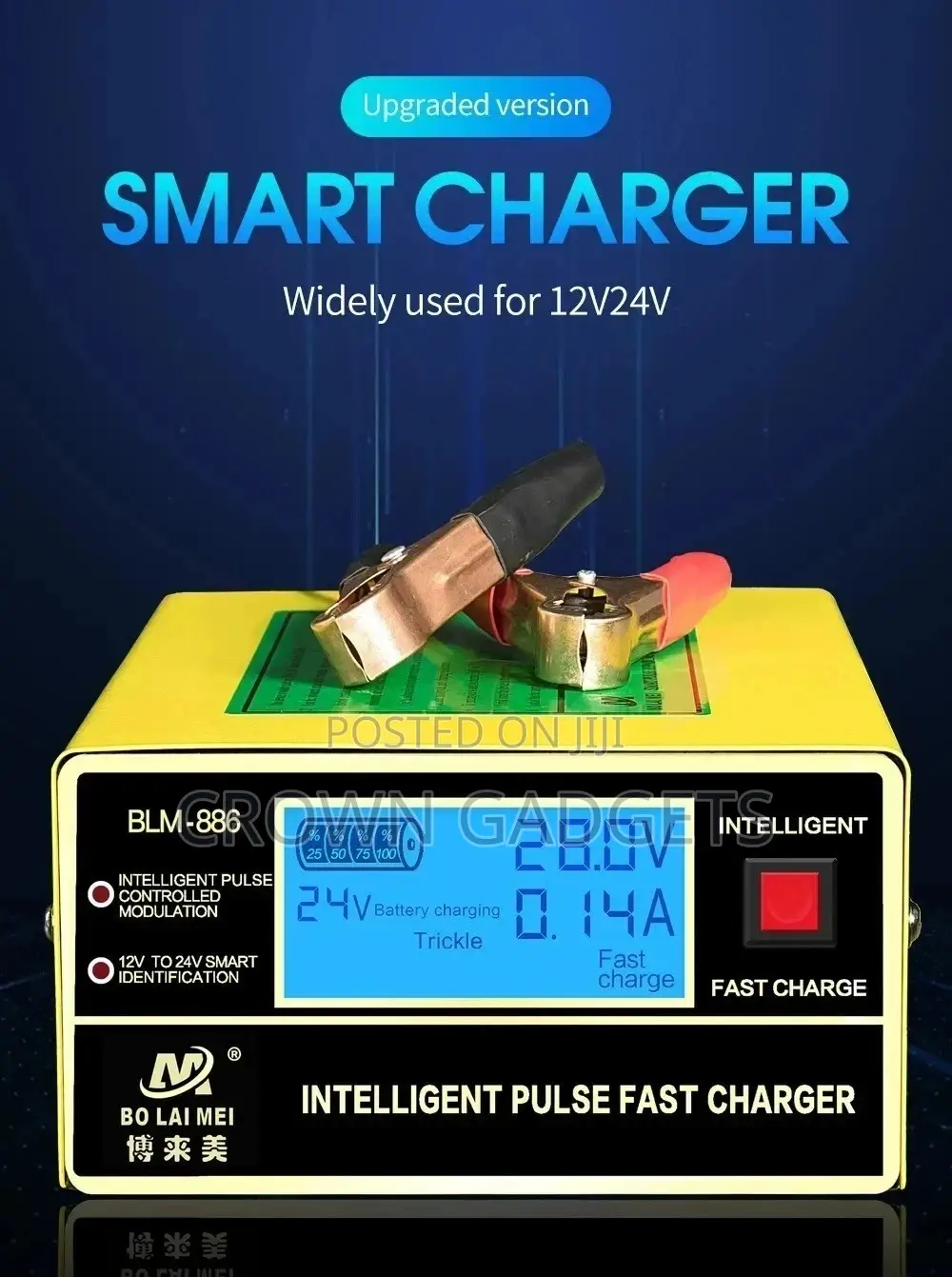 Power Full Automatic Car Battery Charger Intelligent Pulse R