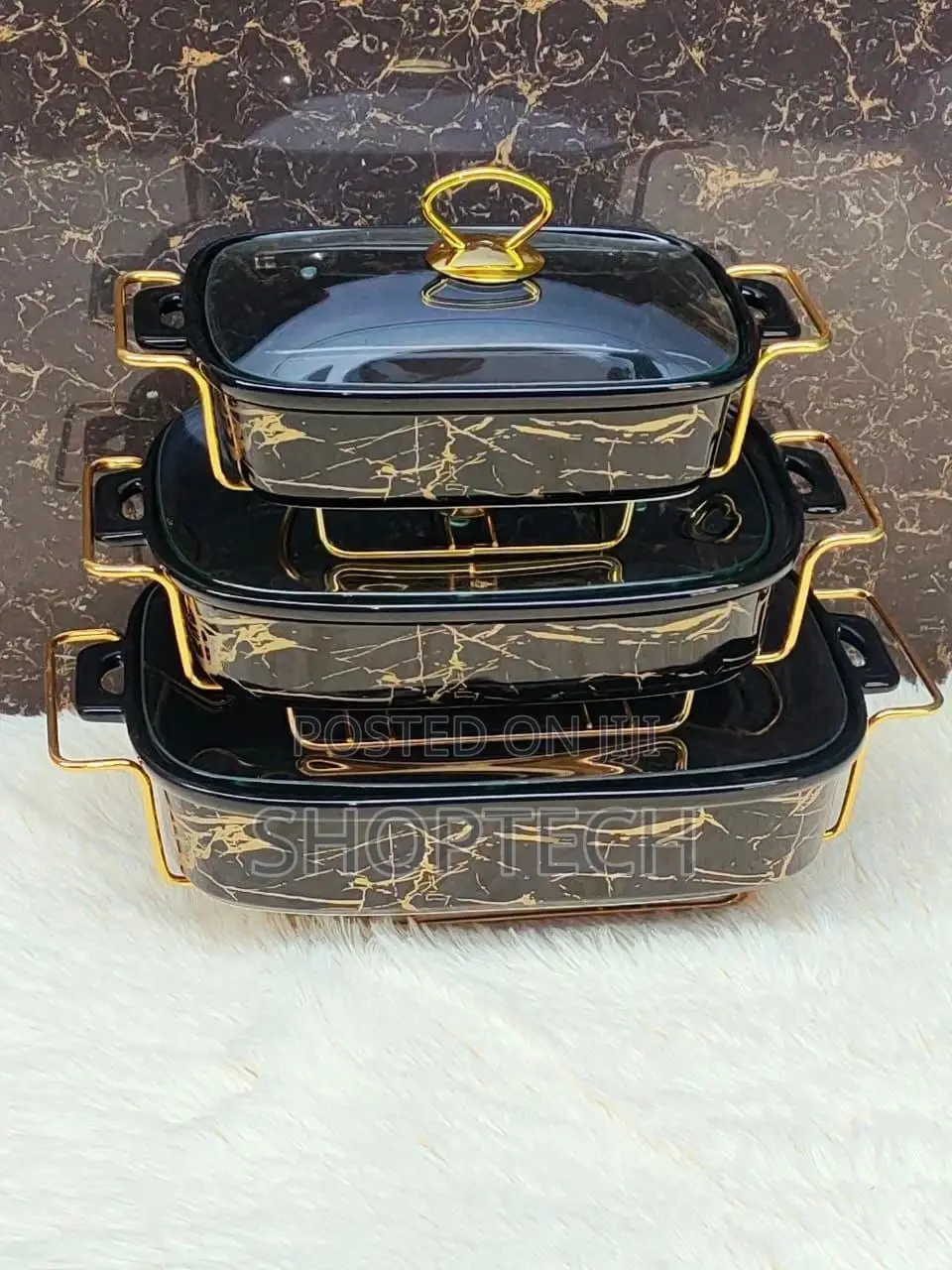 3 Pieces Ceramic Chaffing Dishes