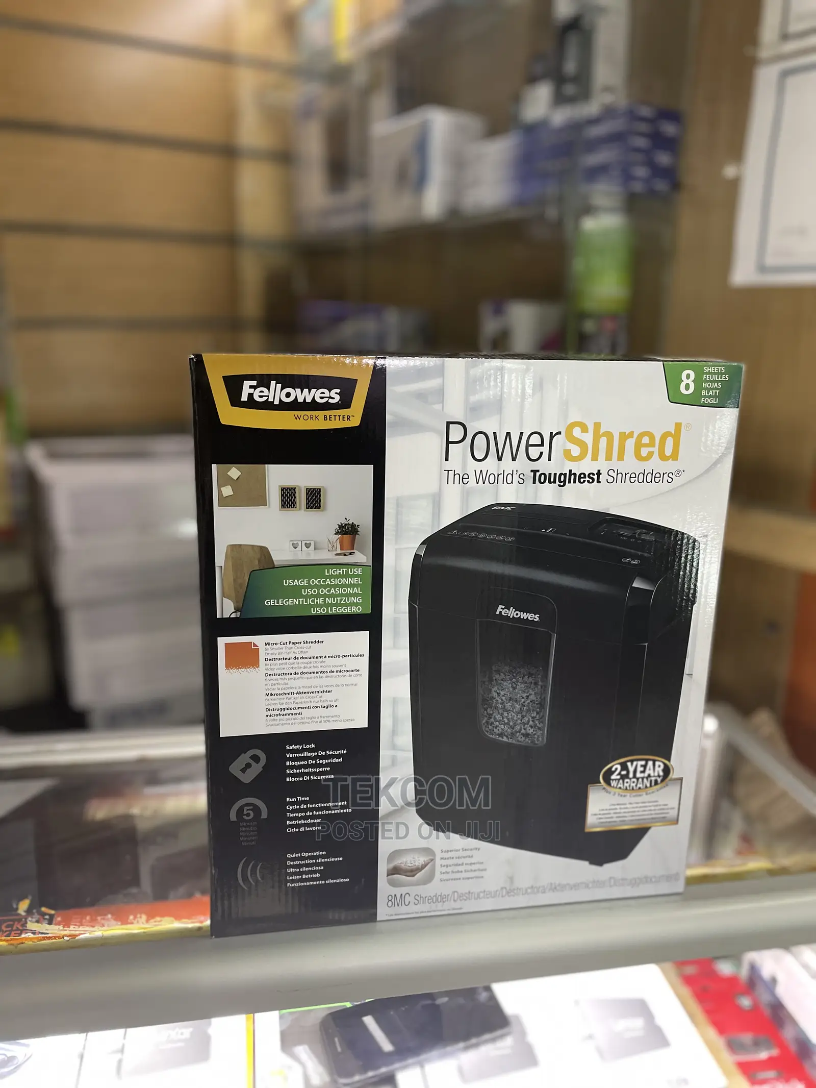 Fellowes Powershred 8MC5 8-Sheet Micro-Cut Paper Shredder