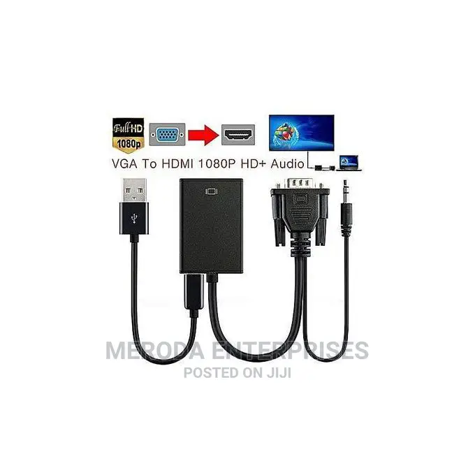 Generic VGA to HDMI Converter Adapter Cablewithaudiooutput