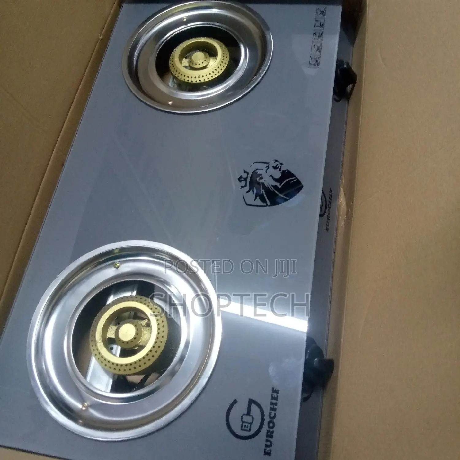 Eurochef Two Burner Glass Gas Stove Cooker.