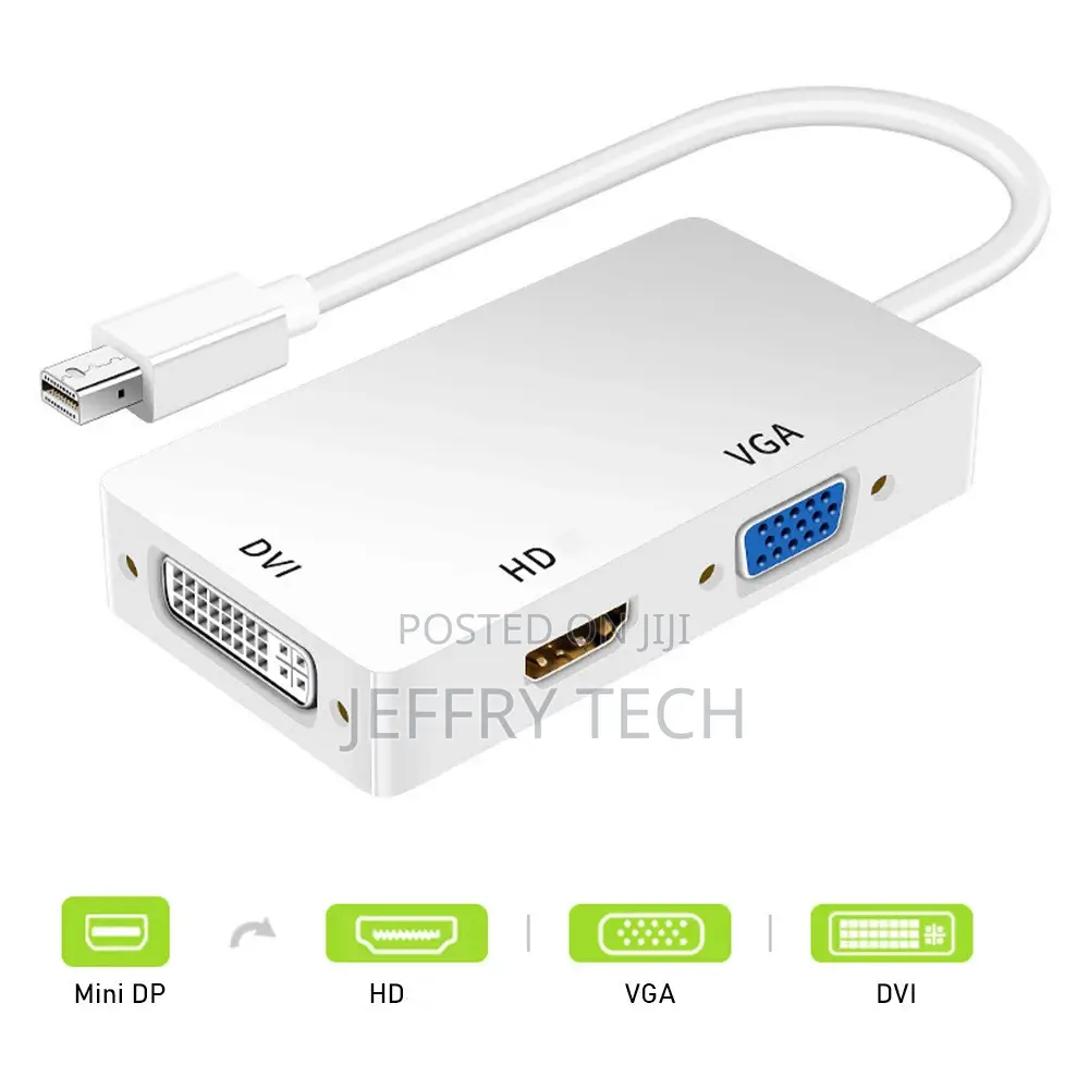 Three-In-One Converter Male to Female Mini DP to VGA DVI HD
