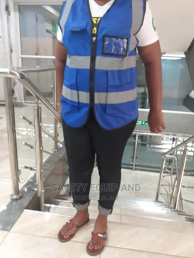 Blue Reflective Vest With Pockets